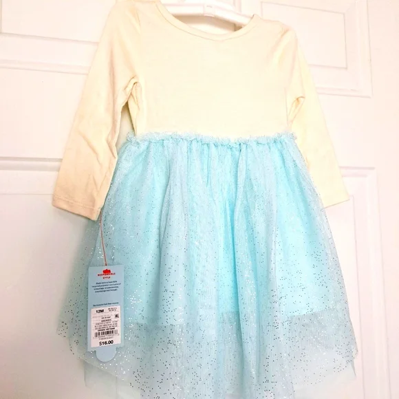 Cat and Jack Toddler Sparkle Tutu Unicorn Long Sleeve  Dress Sz 12M - Picture 8 of 8